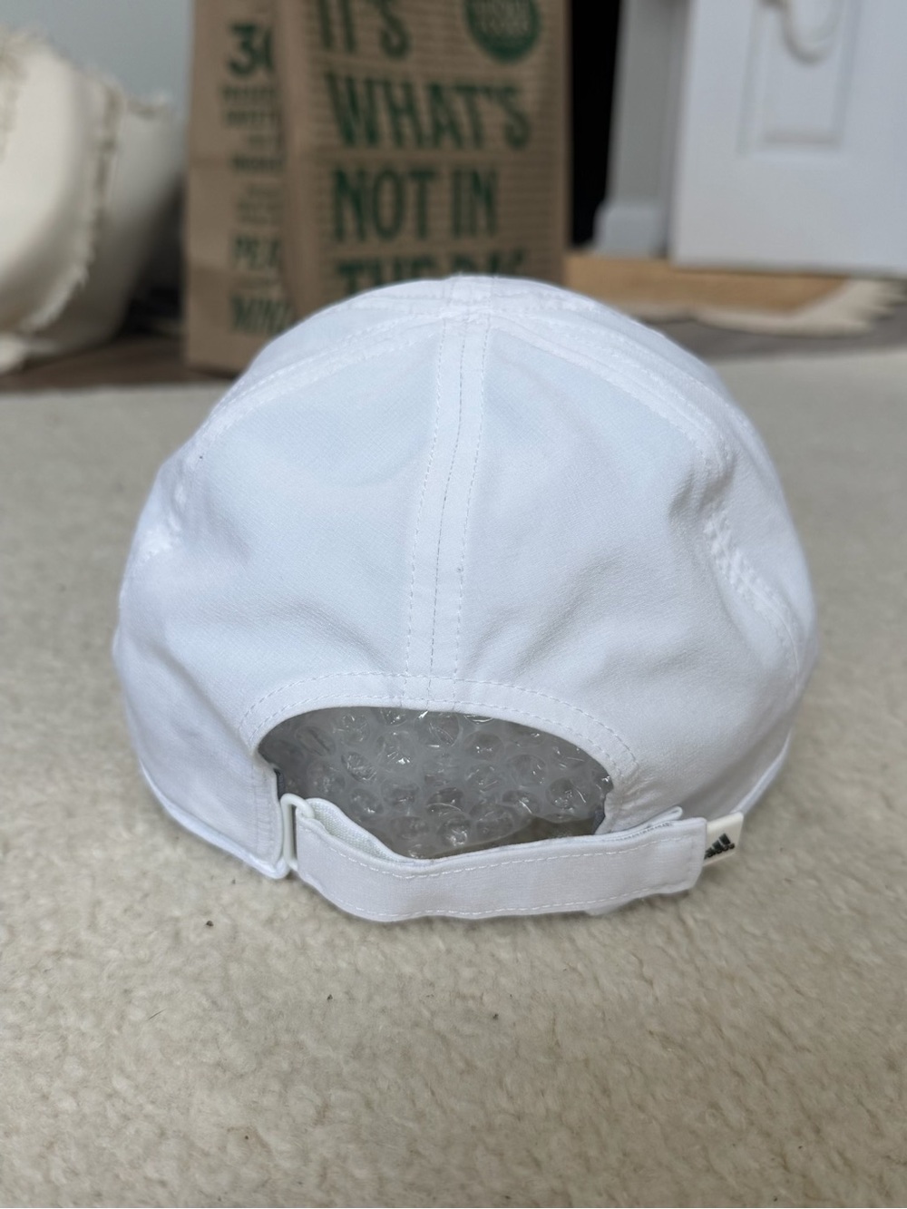 adidas White Hat with Silver Logo - Picture 3 of 6